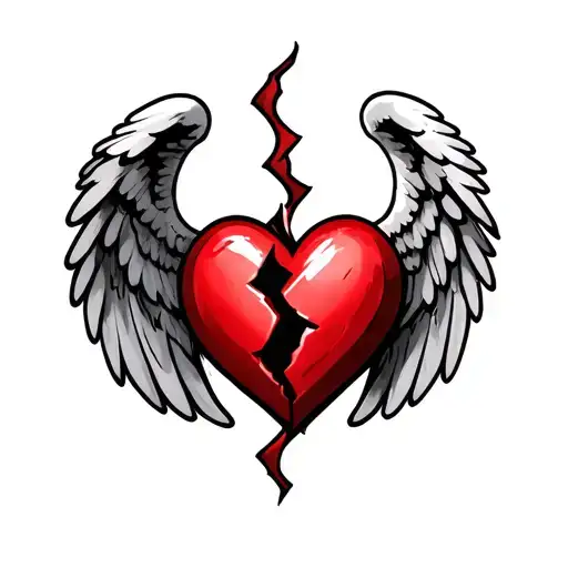 Broken Heart With Angel Wings
