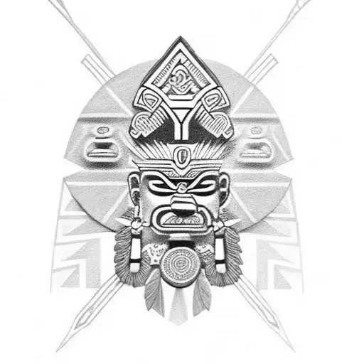 Aztec Polynesian Hawaiian Tribal Style Tatto