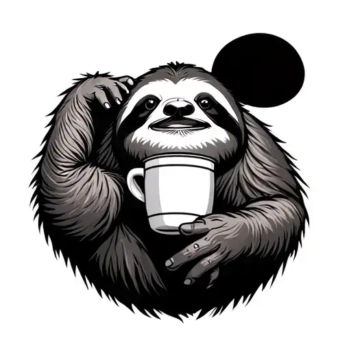 Sloth Holding A Coffee Mug