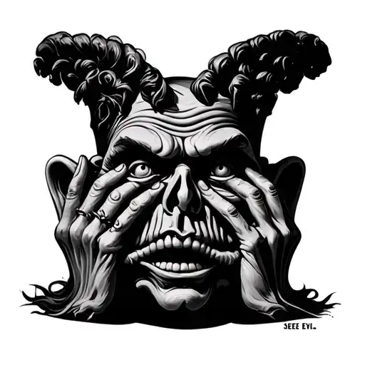 Shrunken Head Speak No Evil See No Evil Hear No Evil