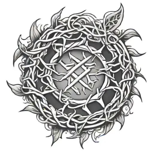 Crown Of Thorns Band With Dates Above