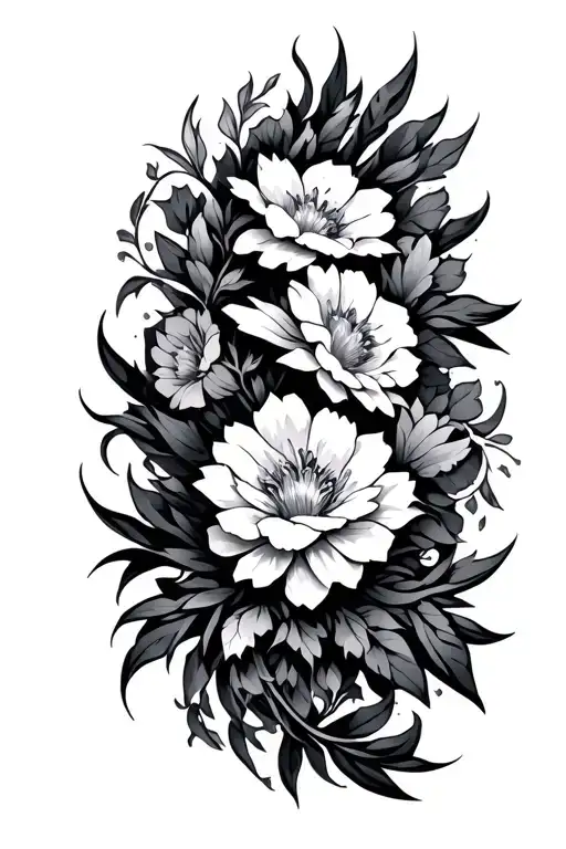 Pokemon Demon Slayer Floral Patterns