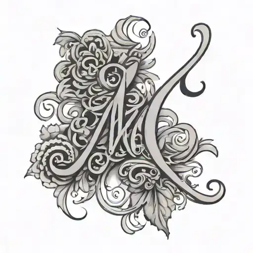 Initials Mrc In Cursive Lettering In Black Grey