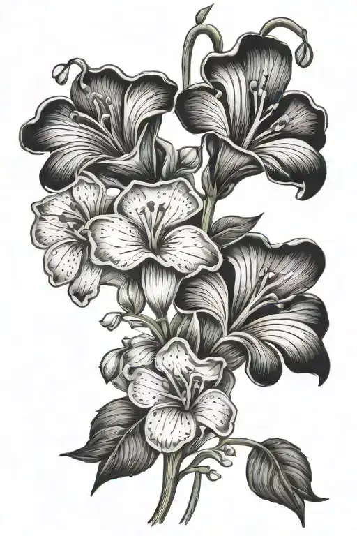 Sweet Pea And Daisys With Word Strong