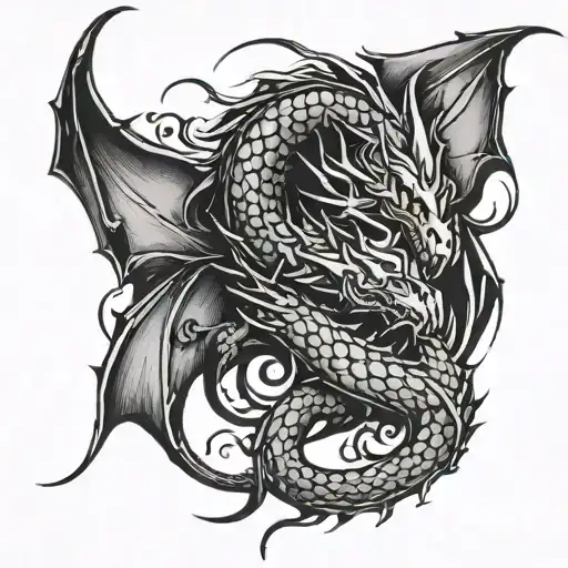 Draken's Dragon Tattoo Wrapped Up In Toman Logo