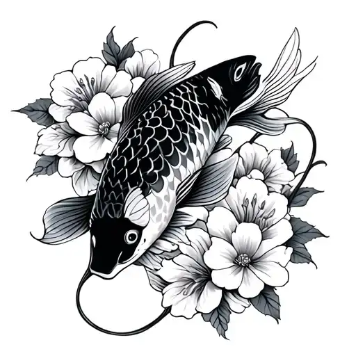 Koi Fish And Hell's Flowers