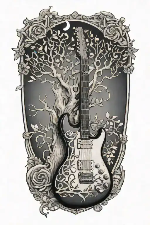 Tree Of Life Growing From Electric Guitar