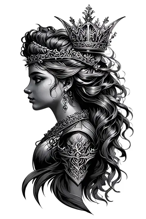 A Princess And A Warrior Symbol Intertwined