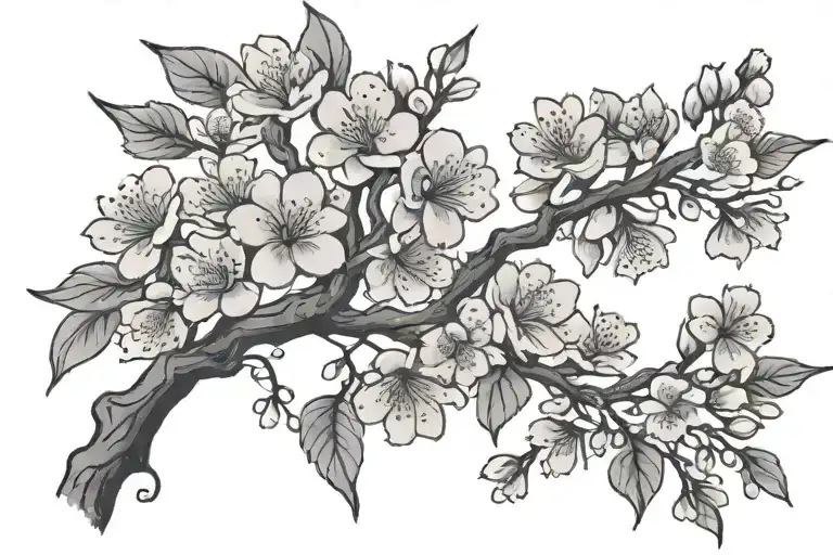 Cherry Blossom Tree On Wrist Around Name