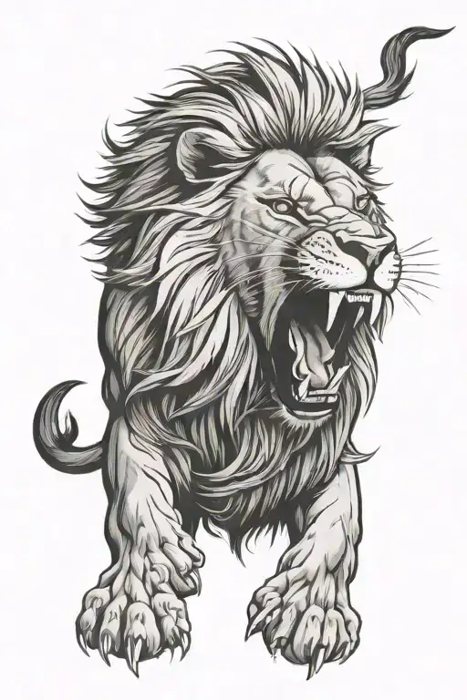 Lion Roaring Angry Lion