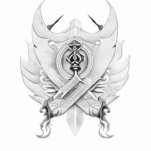 Upside Down Sikh Khanda Sword With Wings