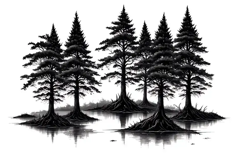 Louisiana Swamp Cypress Tree Multiple