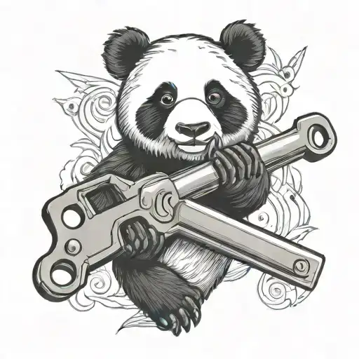 Pipe Wrench And Panda Bear