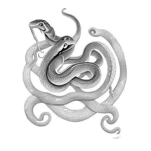 Snake Slithering Through Ivy