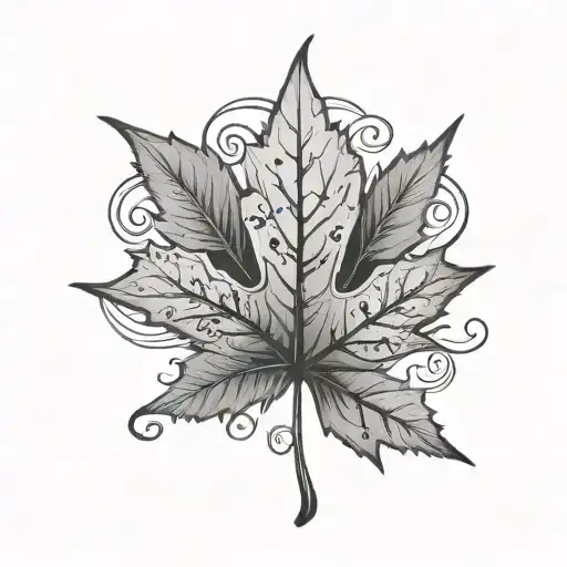 Canada Maple Leaf With Music Notes