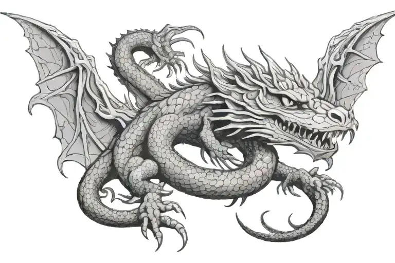 Black And White Basilisk Tattoo For Decal