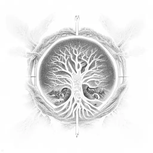 Tree Of Life With Dna Trunk