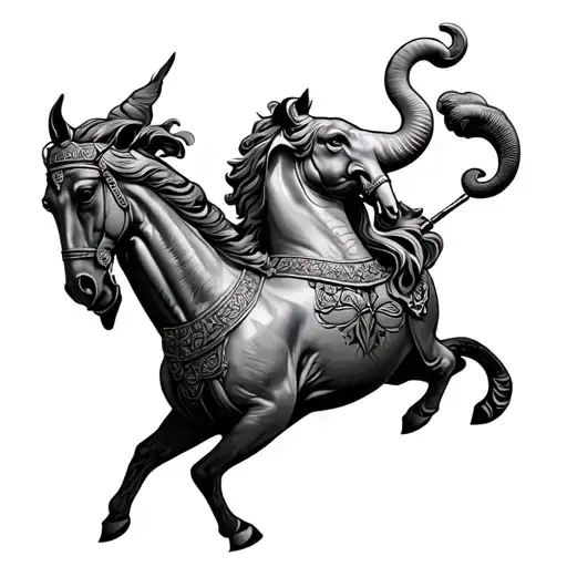 Alexander The Great Porus Medallion Horse And Elephant