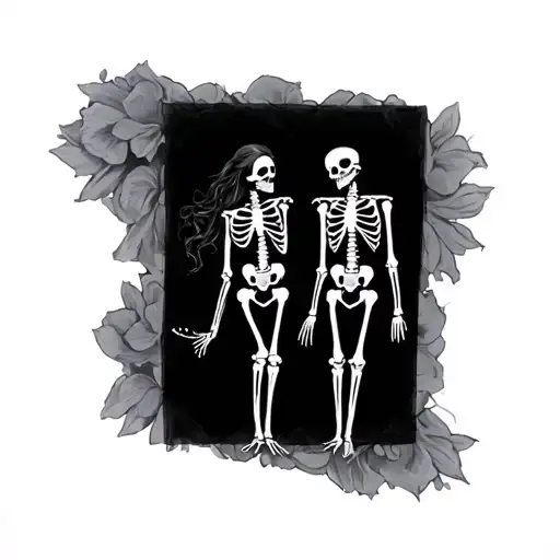 2 Skeletons Woman And Male With Tell Death Do Us Part Cory Alan