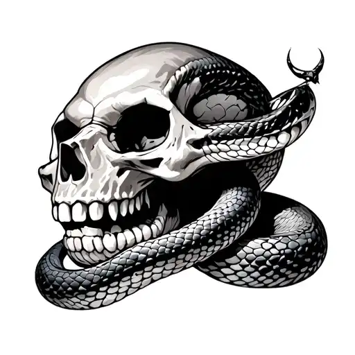 Snake Eating Skull