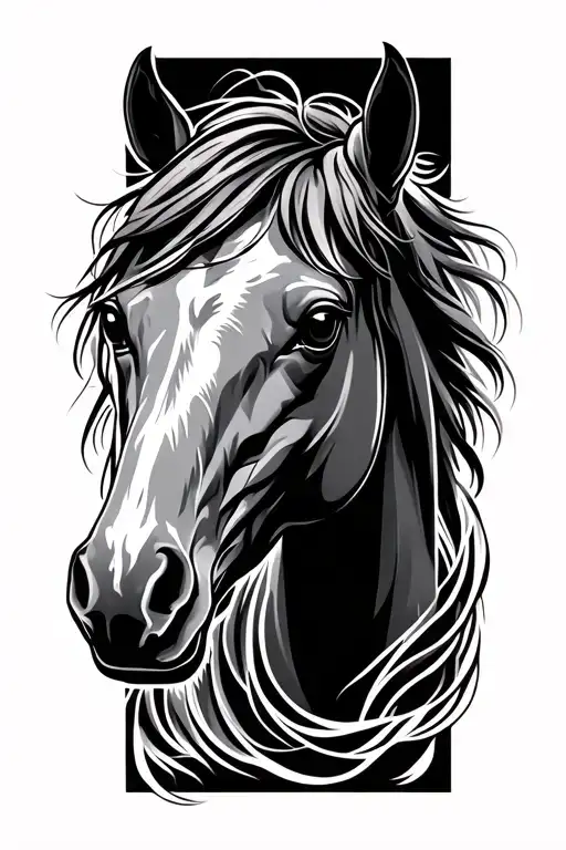 Horse Head Tatto Idea