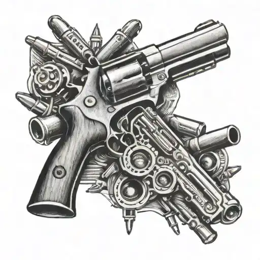 Hand Gun With Bullets