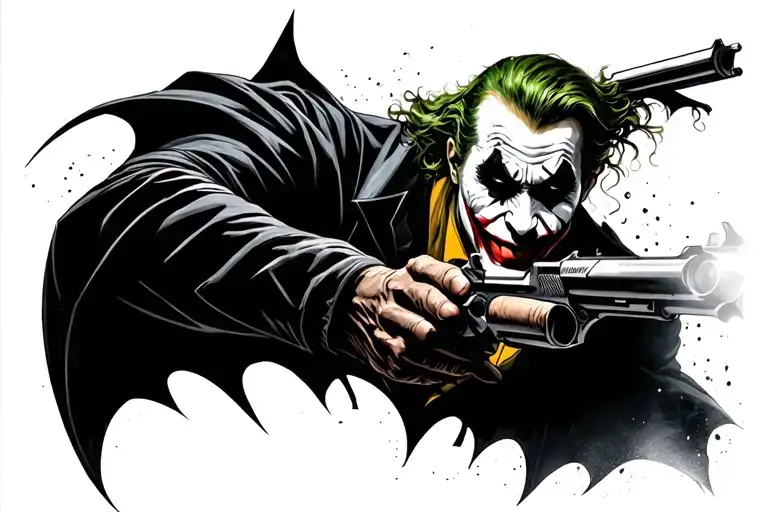 The Joker Shooting Batman