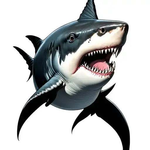 Shark With Semi Colon As Tail Wrapped