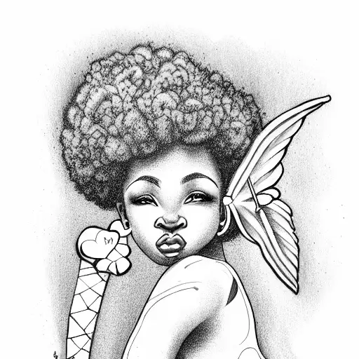 African American Cupid With Afro