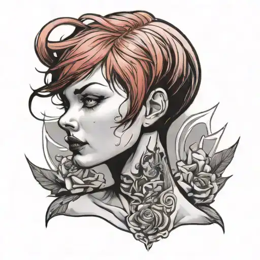 A Scary Red Short Hair Woman