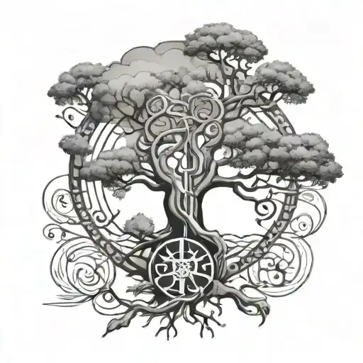Tree With Dna And Cancer Zodiac Sign