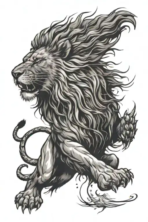 Lion Roaring Injured Lion Roaring Angry Lion