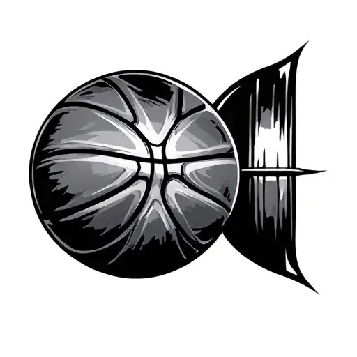 Basketball And Car Wheel Design Inspired Tattoo Featuring