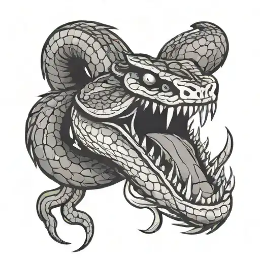 2D Snake Head And Fangs