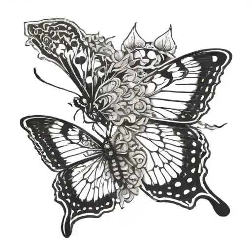 Half Moth And Half Butterfly Flying