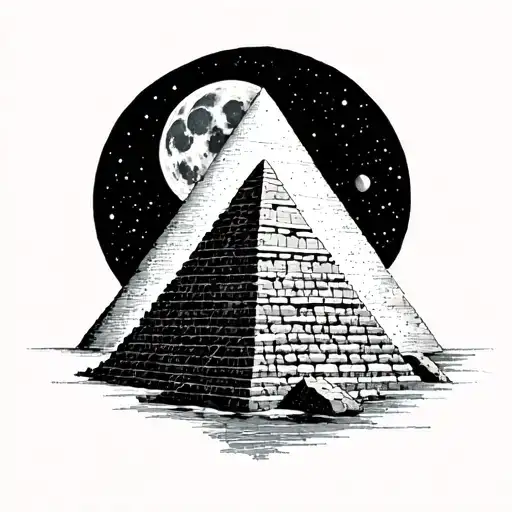 Pyramid And Moon