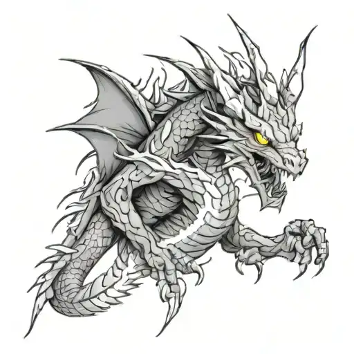 Anime Dragon With Lightning Tattoo