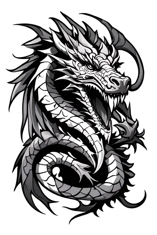 Nordic Runes And Dragon