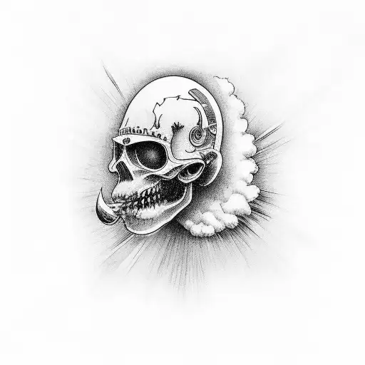 Guy On Motorcycle Riding Into Heaven Gates