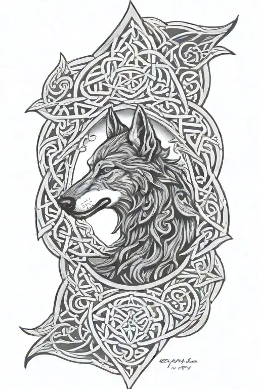Celtic Wolf Triquetra