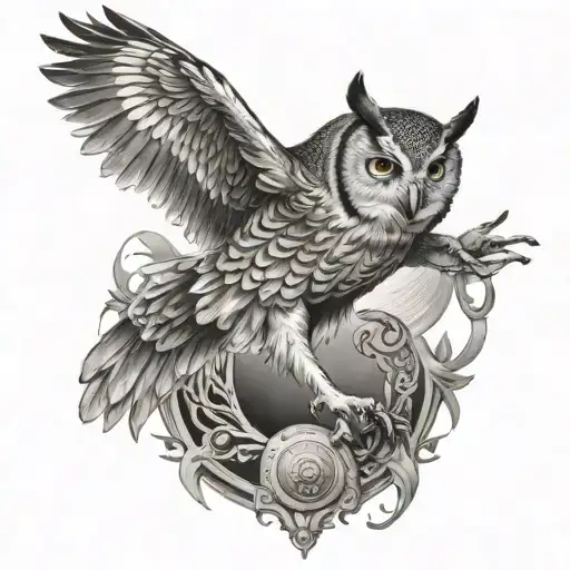 Owl Catching Something With Tallons