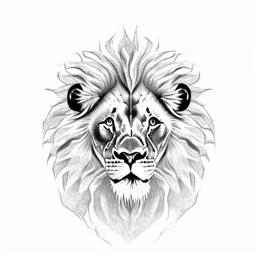 Lion Head With Purple Eyes