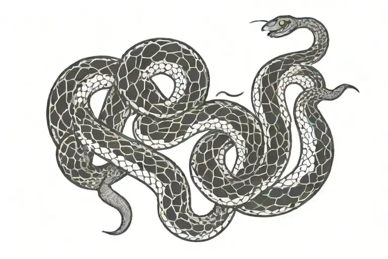 Black And White Aura Snake Tattoo For Decal