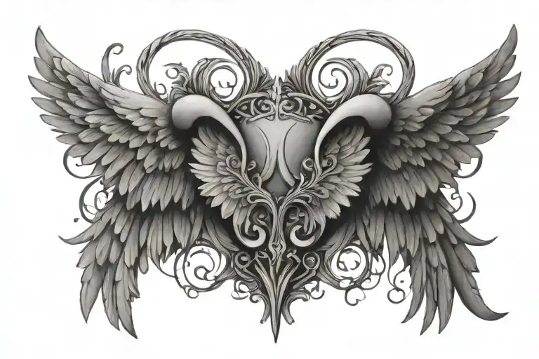 Angel Wings With Gg In The Middle