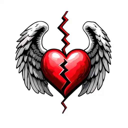 Broken Heart With Angel Wings