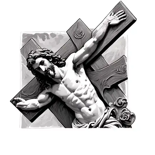 Roman Art Jesus On The Cross