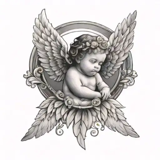Circular Baby Angel Wings