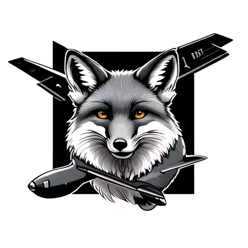 Fox And Plane Black