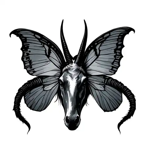 Capricorn With Butter Fly