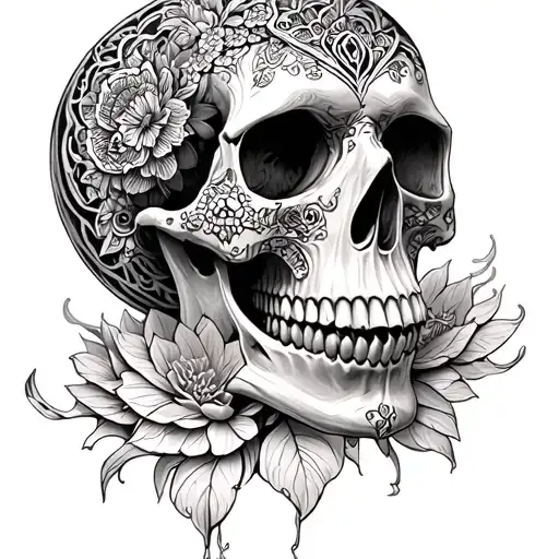 Skull Realistic Mandala